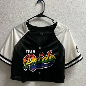 Team Pride baseball style crop top
